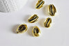 EP Pendentif coquillage cauri doré, coquillage naturel,cauri doré,création bijou, coquillage bijou,coquillage or,20mm,les 5 G8154
