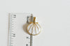 EP Pendentif coquillage doré blanc,pendentif coquillage,création bijoux, coquillage doré, pendentif doré, 24.5mm,x 2 - g356