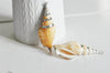 EP -Pendentif coquillage naturel argenté, pendentif argent création bijoux, coquillage Conch bijou,coquillage naturel,58mm, x1,G1498