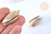 EP-Pendentif coquillage naturel spirale beige doré 31-36.5mm, pendentif création bijoux coquillage, x1 G7162