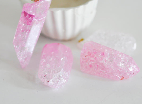 EP Pendentif cristal rose, fournitures créatives, pendentif pierre, support doré, création bijoux, pierre naturelle,quartz rose,quartz naturel