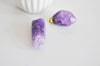 EP Pendentif cristal violet, fournitures créatives,pendentif pierre, support doré, création bijoux, pierre naturelle,quartz rose,quartz naturel