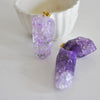 EP Pendentif cristal violet, fournitures créatives,pendentif pierre, support doré, création bijoux, pierre naturelle,quartz rose,quartz naturel