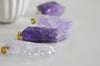 EP Pendentif cristal violet, fournitures créatives,pendentif pierre, support doré, création bijoux, pierre naturelle,quartz rose,quartz naturel