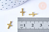 EP-Pendentif croix laiton brut 10mm x5 (G6446)