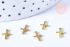 EP-Pendentif croix laiton brut 10mm x5 (G6446)