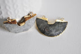 EP Pendentif demi-cercle labradorite,pendentif bijoux, pendentif pierre, labradorite, labradorite naturelle,pendentif rond,41mm-G1399