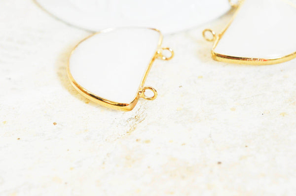 EP Pendentif demi-lune jade blanc,creation bijou,Pendentif bijoux, pendentif pierre, pierre naturelle,jade naturel,création bijoux, 32mm-G2131