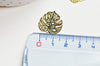 EP Pendentif estampe filigrane feuille monsterosa laiton doré, Pendentif très fin et léger pour création de bijoux, x 2,18x 18mm G3696