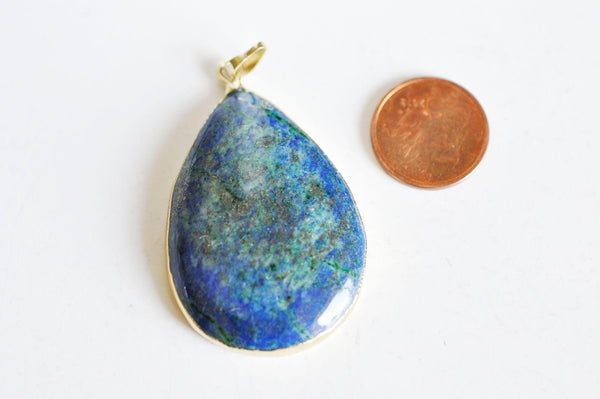 EP Pendentif goutte Lapis Lazulis naturelle, 48-57mm, x1 -G0108