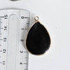 EP Pendentif goutte agate noire doré, fournitures créatives,pendentif agate, pendentif pierre,agate naturelle, pendentif noir,35mm G295