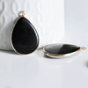 EP Pendentif goutte agate noire doré, fournitures créatives,pendentif agate, pendentif pierre,agate naturelle, pendentif noir,35mm G295