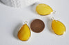 EP Pendentif goutte jade jaune doré, fournitures créatives,pendentif jade, pendentif pierre,jade naturel, pendentif jade,35mm-G1032