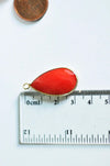 EP Pendentif goutte jade naturel rouge doré 33mm-G0794