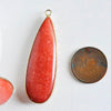 EP Pendentif goutte jade rouge doré, fournitures créatives,pendentif jade, pendentif pierre,jade naturel, jade rouge,58mm-G1766
