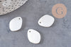 EP-Pendentif goutte ovale nacre blanche 15mm naturelle, x 10 G5902