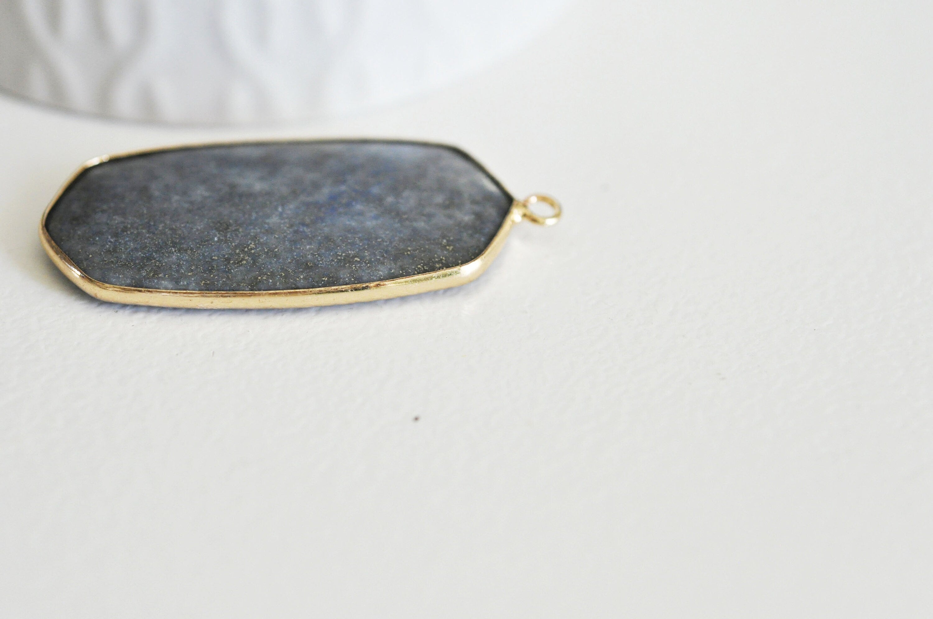 EP Pendentif hexagone lapis lazulis,Pendentif pour bijoux, pendentif pierre, pierre naturelle, pendentif bleu,lapis lazulis naturel,49mm,G2816