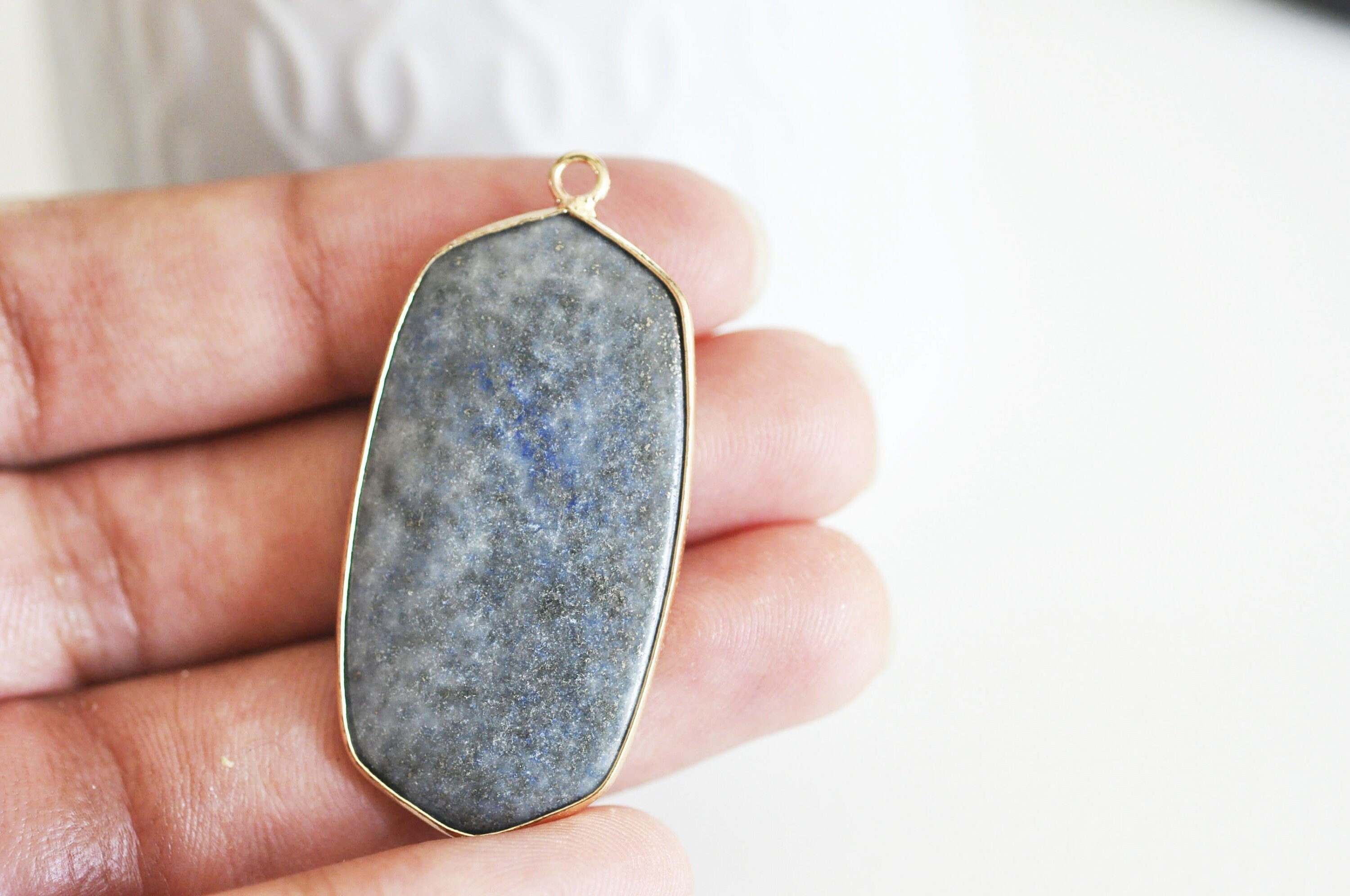EP Pendentif hexagone lapis lazulis,Pendentif pour bijoux, pendentif pierre, pierre naturelle, pendentif bleu,lapis lazulis naturel,49mm,G2816