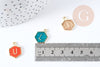 EP Pendentif hexagone lettre initiale zamac doré émail coloré 18k sans nickel 17.5mm,pendentif initale lettre mot prenom, x5 G2114