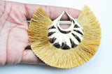 EP Pendentif large pompon fil doré support doré 85-92mm, x2 G4532
