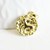 EP Pendentif médaille ronde capricorne laiton doré 18K 16.5mm, x1 (G5333)