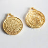 EP Pendentif médaille rondes Saint Benoit, fournitures créatives, pendentif doré, médaillon,laiton doré, création bijoux, médaille or ,2.1cm