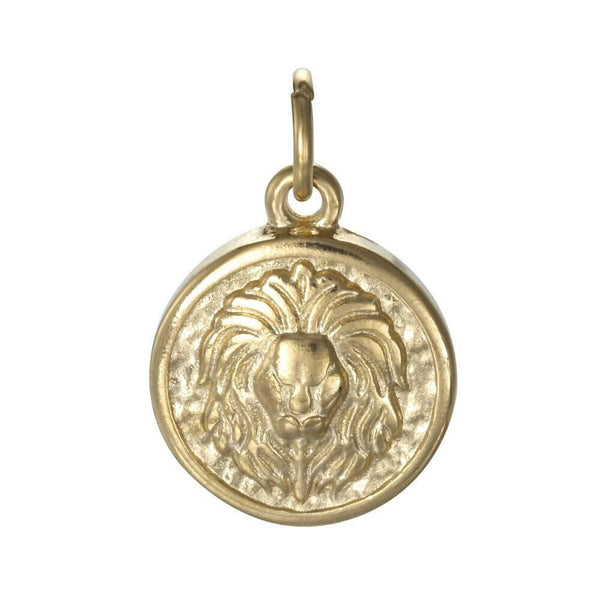 EP Pendentif médaille rondes lion acier doré,fournitures créatives, pendentif doré,sans nickel,laiton doré, création bijoux,médaille or,2.9cm