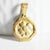 EP Pendentif médaille trèfle acier doré, pendentif doré,sans nickel,laiton doré, création bijoux,médaille or,18mm,G3061