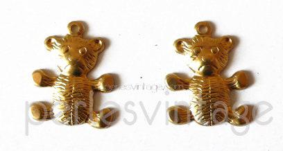 EP Pendentif nounours en laiton doré