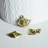 EP Pendentif oeil vieil or,pendentif doré, porte-bonheur,mauvais oeil,argent tibétain doré,création bijoux,x 10,4.5cm-G718