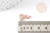 EP-Pendentif or rose esperluette cristal blanc laiton or rose,15mm, x1 G4667