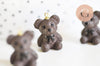 EP-Pendentif ourson laiton résine marron 21mm, x1 (G6236)
