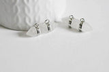 EP Pendentif pointe cristal argent double, pendentif pierre, support argenté, création bijoux, pierre naturelle, 32mm-G2303