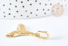 EP-Pendentif queue de sirène acier doré texturé 304 inoxydable 26mm, x1 (G8621)
