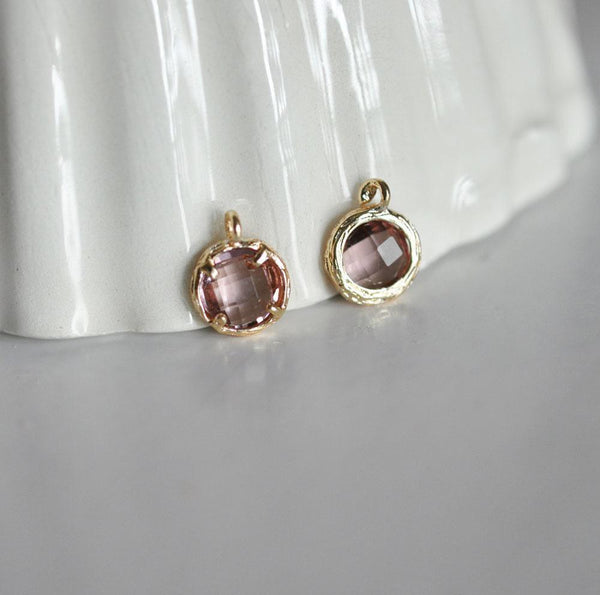 EP Pendentif rond doré 24 carats cristal violet,fournitures créatives,pendentif cristal, pendentif doré,cristal violet,création bijoux,10mm