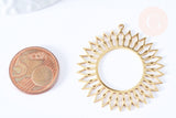 Pendentif soleil acier inoxydable 201 doré 39mm, x1 (G6671)