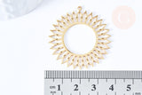 Pendentif soleil acier inoxydable 201 doré 39mm, x1 (G6671)