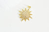 EP-Pendentif soleil laiton doré 18k zircon, pendentif en cristal pour création bijoux porte bonheur pour femme en zircon,27mm, x1 G5269