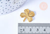 EP Pendentif trèfle 4 feuilles laiton brut 22mm, x2 (G6444)