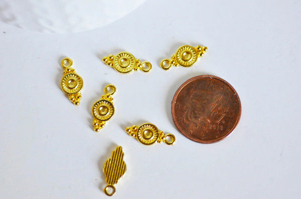EP Pendentifs connecteurs ronds laiton doré,fournitures créatives,connecteurs doré,sans nickel, création bijoux, x 10, 16mm-G642