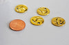 EP Pendentifs médailles rondes doré, fournitures créatives, apprêt doré, sans nickel,médaille dorée, médaille ronde,19mm, x 5