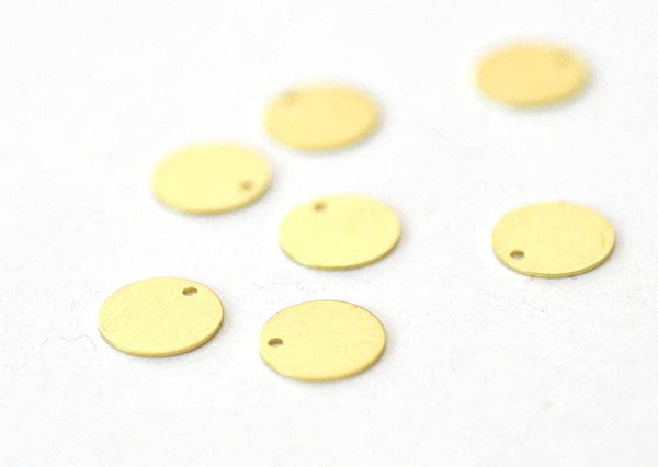 EP-Pendentifs médailles rondes laiton brut 10mm, x 50-G123