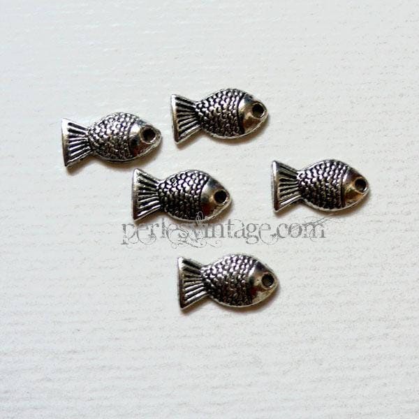 EP Pendentifs poissons argent tibétain ,x 2,G3137