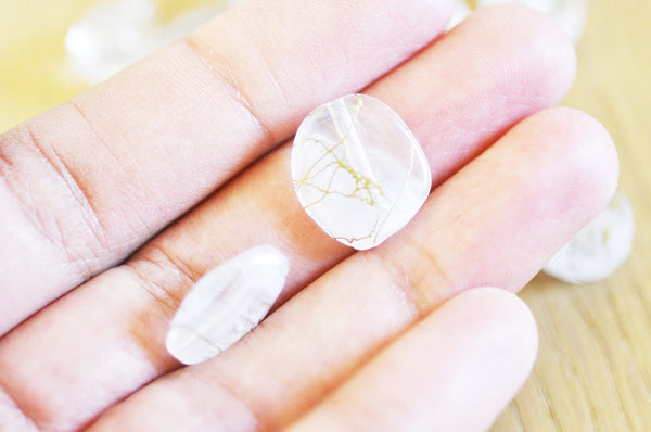 EP -Perle acrylique transparent or 13.5-27mm, x 10 G5367