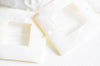 EP-Perle carrée nacre blanche naturelle, perle nacre carré,nacre naturelle coquillage blanc,création bijoux, 34mm,x 2-G935