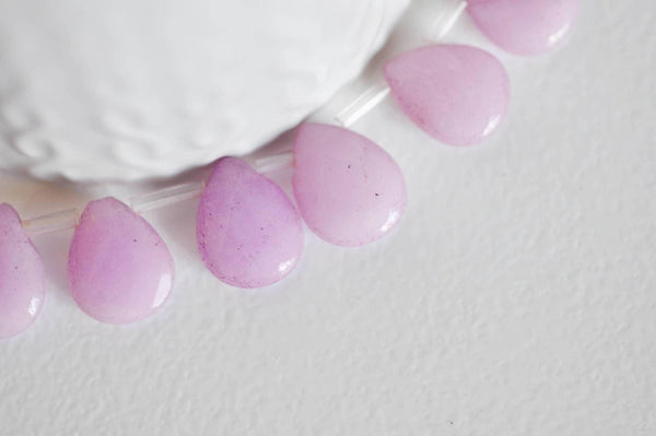 EP Perle goutte jadeite rose facetté,jadeite naturel,perle jadeite,perle pierre,pierre précieuse, 15mm,x5 G3806