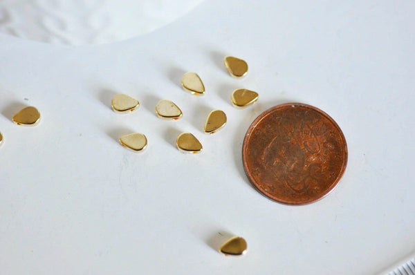 EP Perle goutte laiton doré 18k,perle dorée or,fournitures créatives, sans nickel,creation bijoux,perle géométrique,6mm,x 30-G34