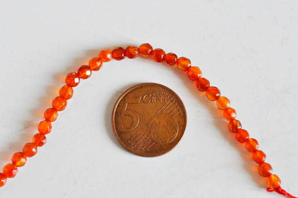 EP Perle jade orange foncé, perle jade,pierre naturelle,jade naturel,perle pierre,perle facette,4mm,fil de 84 perles- G5195