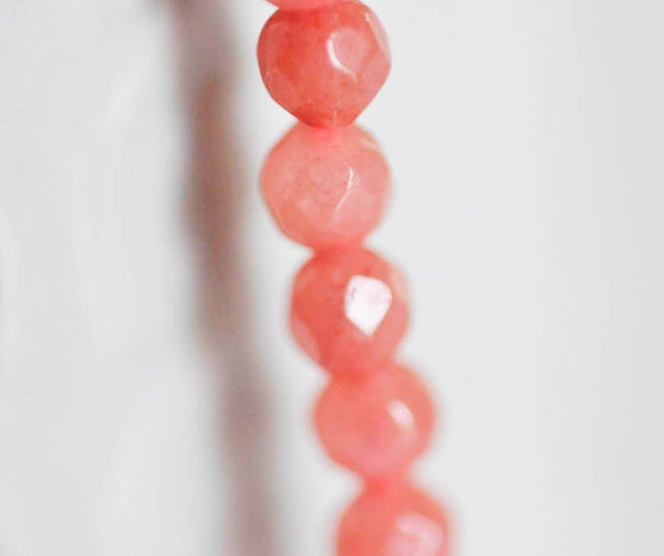 EP Perle jade rose rodochrosite, fourniture créative, perle jade,pierre naturelle,jade naturel,perle pierre,perle facette,4mm,fil de 91 perles