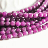 EP Perle jade violet, perle jade,pierre naturelle,jade naturel,perle pierre,perle facette,jade,4mm,fil de 90 perles-P03